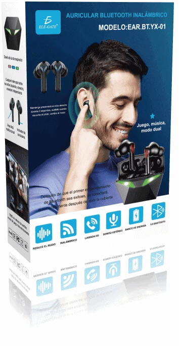 Alien Gamer Wireless BT 5.1 Gaming Headphones for Cell Phone-No Noise Cancellation Plastic Model EAR.BT.YX-01