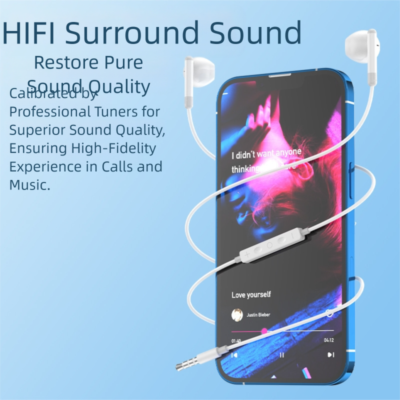 Semi-in-ear Wired Earphone Type-C Interface with Line Control Mic No Active Noise Reduction Wired Music Headset Durable Wire No reviews yet
