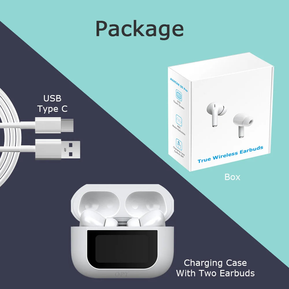 Wireless In-Ear Earbuds Digital Display Touch Screen Watch Plus Smart Glasses All-in-One Convenient Set
