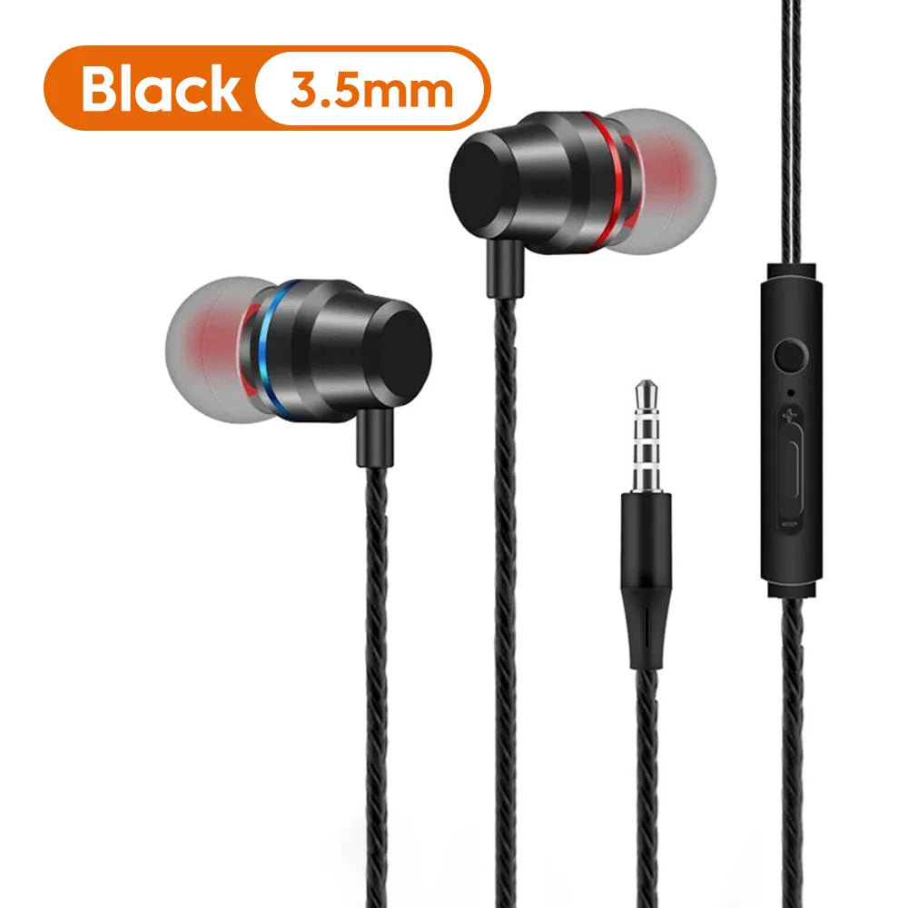 3.5MM/Type C Wired Earphones 360° Surround Sound In Ear Wired Headphones With Microphone Wired Control Wired Headphones