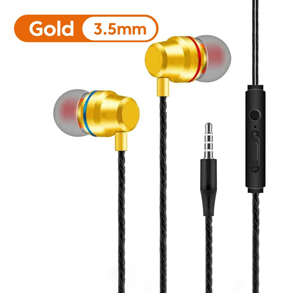 3.5MM/Type C Wired Earphones 360° Surround Sound In Ear Wired Headphones With Microphone Wired Control Wired Headphones