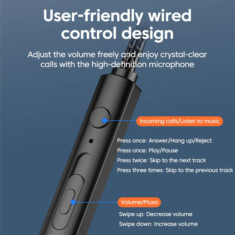 3.5MM/Type C Wired Earphones 360° Surround Sound In Ear Wired Headphones With Microphone Wired Control Wired Headphones
