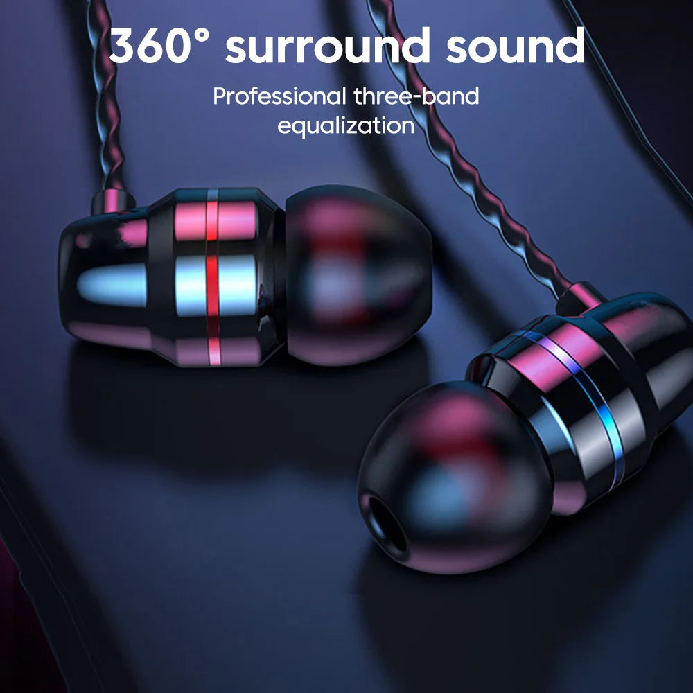 3.5MM/Type C Wired Earphones 360° Surround Sound In Ear Wired Headphones With Microphone Wired Control Wired Headphones